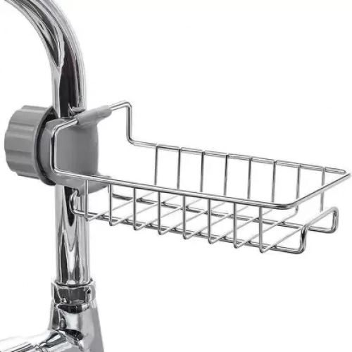 Faucet Rack Drain Rack with Sponge and Soap Holder